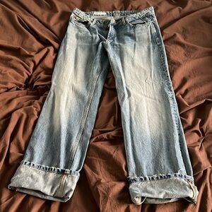 Zara low waist straight/wide leg jean. Size 8.